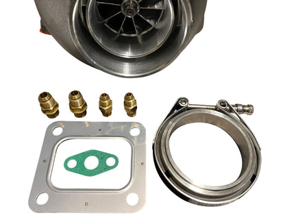 GTX3582R GT35 T4 .82AR turbine housing with dual ceramic ball bearings for engine performance by Jack Spania Racing.