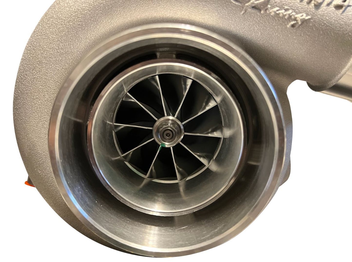 Jack Spania Racing GTX3582R GT35 T4 turbine housing with .82AR, dual ceramic ball bearings, for high-performance engine upgrades.