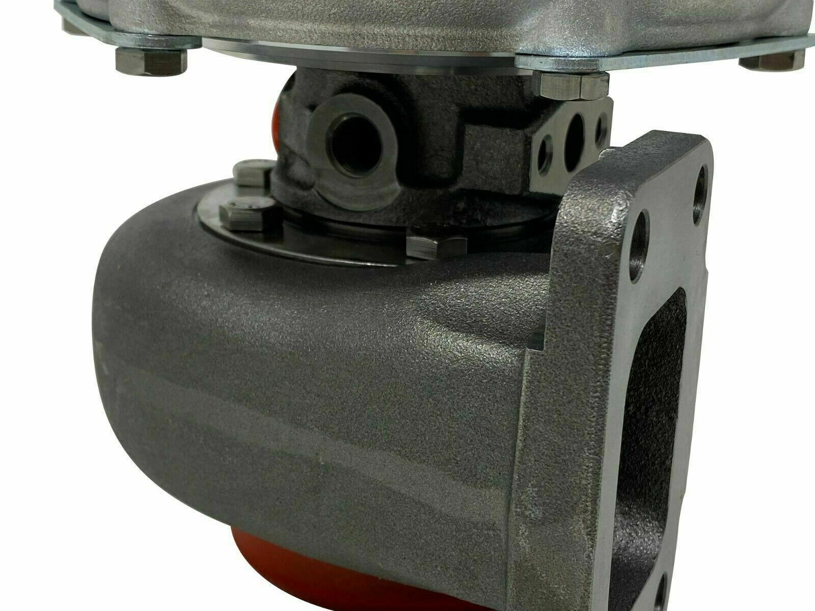 Jack Spania Racing GTX3582R GT35 T4 .82AR turbine housing with dual ceramic ball bearings for turbocharger engine performance.