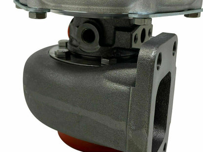 Jack Spania Racing GTX3582R GT35 T4 .82AR turbine housing with dual ceramic ball bearings for turbocharger engine performance.