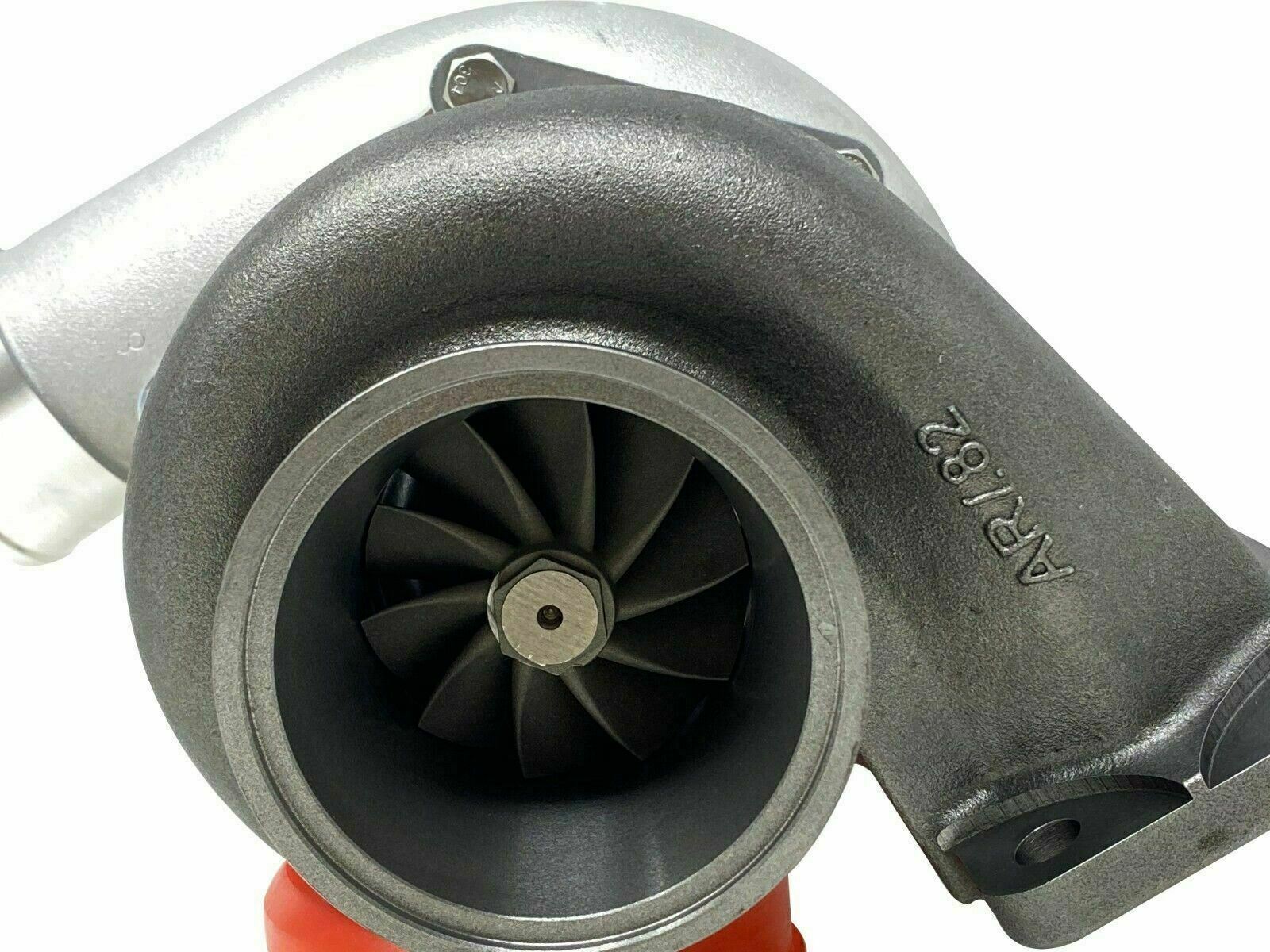 Jack Spania Racing GTX3582R GT35 T4 .82AR turbine housing with dual ceramic ball bearings for high-performance engine parts.