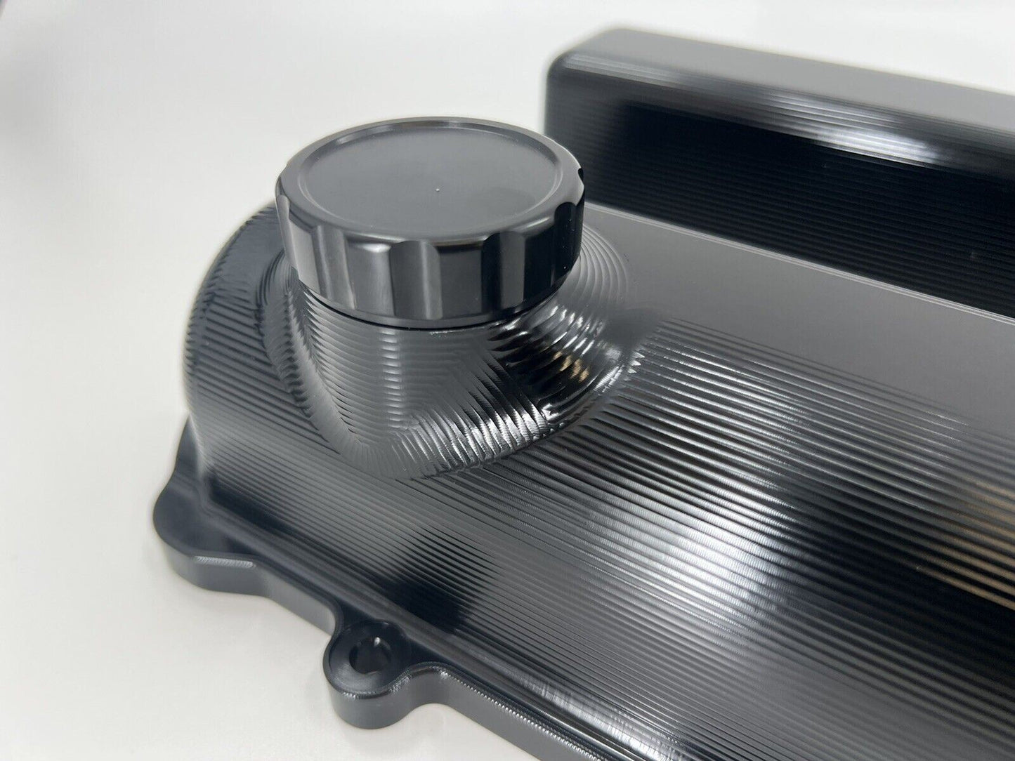 Toyota Supra 2JZ billet valve covers with anodized oil cap and bolts, engine parts by Jack Spania Racing.
