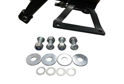 Self-centering short shifter box for BMW E30, E34, E36, E46, E8x, E9x, F80, F82, F83, F87 by Jack Spania Racing, showing the transmission part.