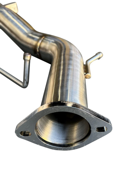 Hyundai Veloster N 2019-2023 Jack Spania Racing Axle Back Delete Exhaust Muffler showing the sleek stainless steel design