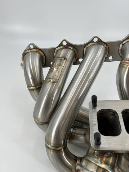 T4 Top Mount Turbo Manifold Dual Twin Wastegates B-Series B16 B18 B20 EG EK DC2