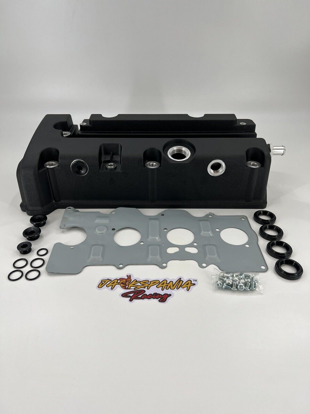 Cast aluminum K Series vented valve cover baffle for Honda Acura K20 K24 engines, by Jack Spania Racing.
