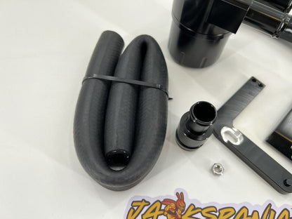 Billet catch can kit for Audi VW MK7 Golf Gti, A3, TT, S3 8V, and 1.8T engine, by Jack Spania Racing, installed on engine.