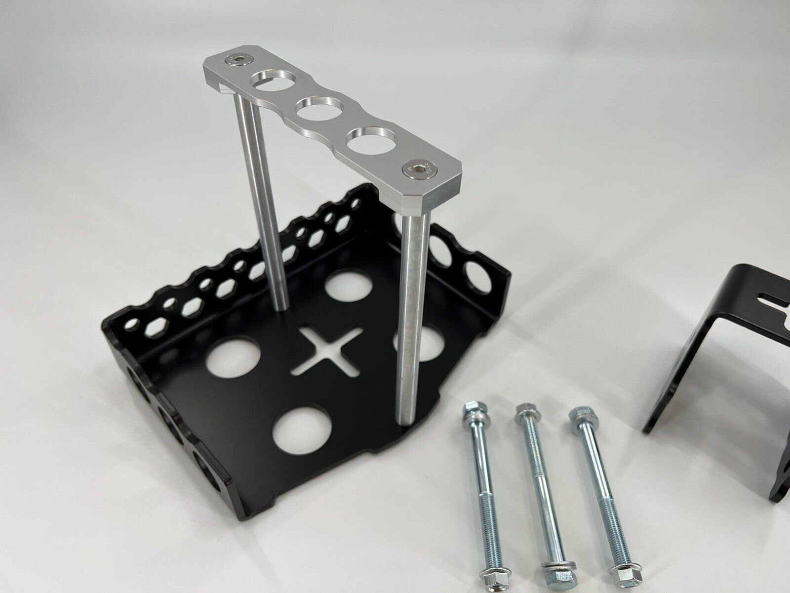 Battery relocation box for Honda Acura Integra Civic hatch Si Type R, by Jack Spania Racing, engine part for battery installation.