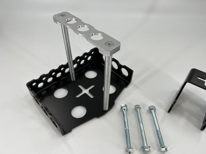 Battery relocation box for Honda Acura Integra Civic hatch Si Type R, by Jack Spania Racing, engine part for battery installation.