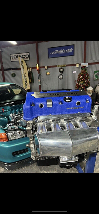 Cast aluminum K Series vented valve cover baffle for Honda Acura K20 K24 engines, by Jack Spania Racing.