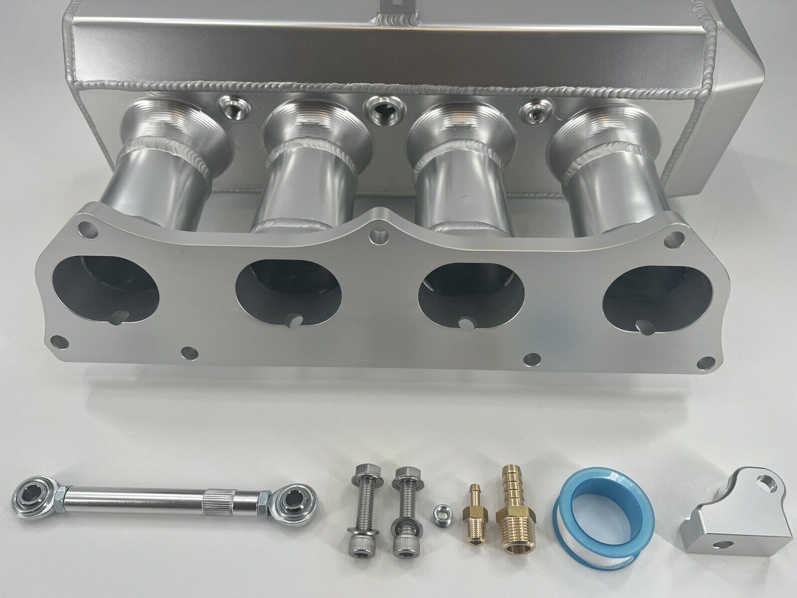 90mm Ultra Side Feed Intake Manifold for K Series K20 K24 engines by Jack Spania Racing, showing the plenum and side feed design.