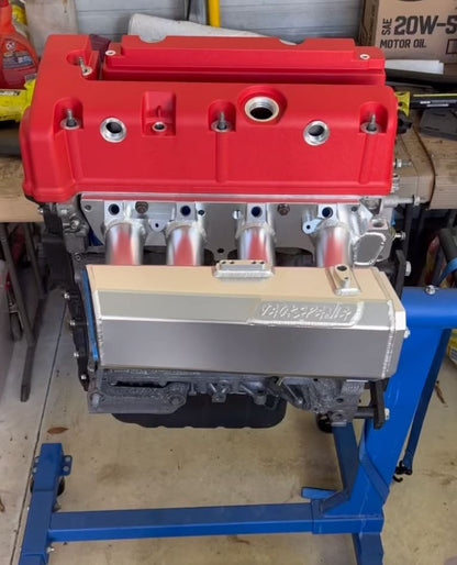 Jack Spania Racing K Series sheet metal intake manifold for K20Z3, K24, and K swap engines on EG and EK Honda models.