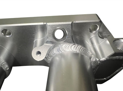 Jack Spania Racing K Series sheet metal intake manifold for K20Z3 and K24 engines, shown on a car engine.