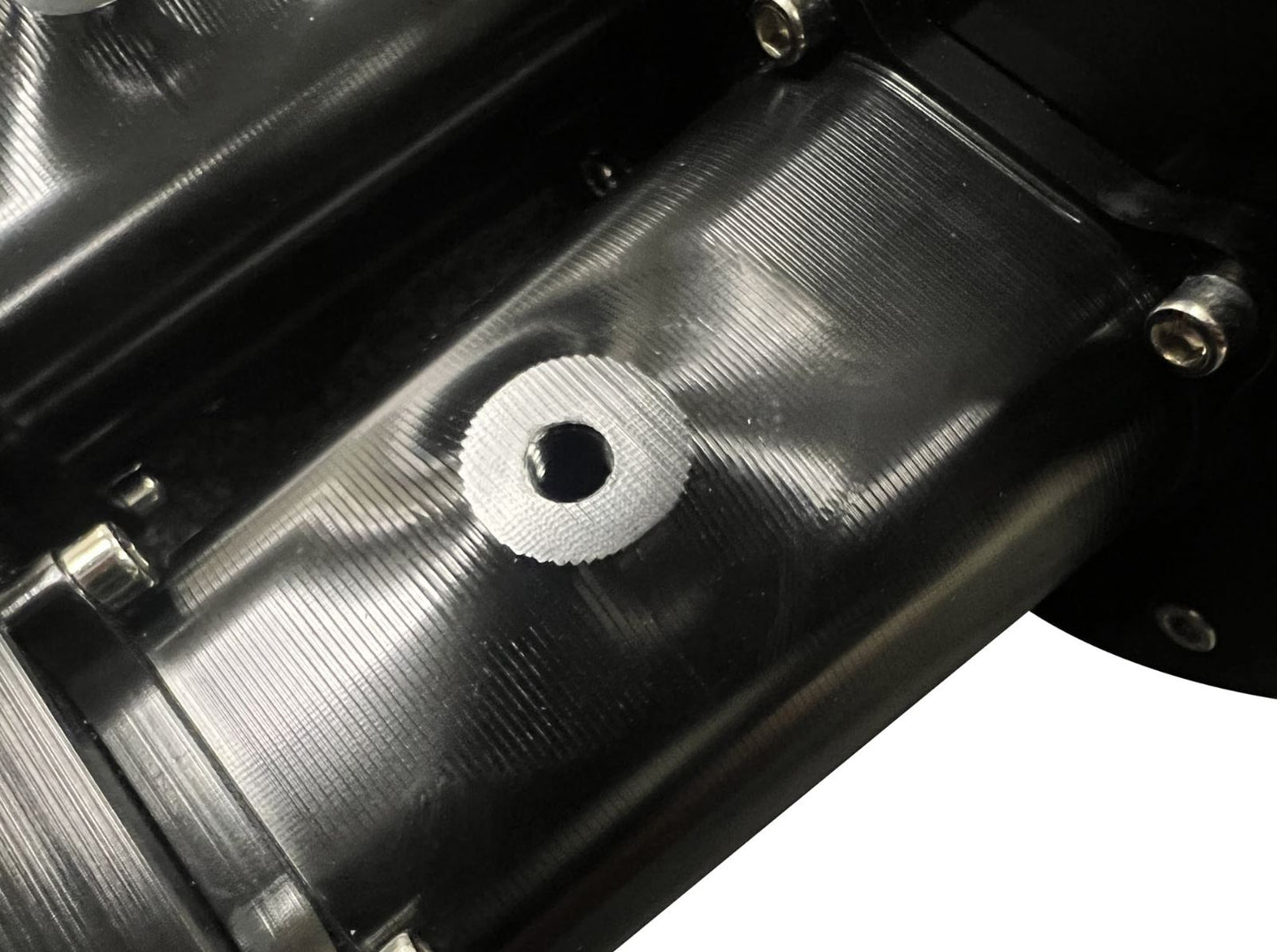 Jack Spania Racing billet 2JZ GTE intake manifold with 12 injector fuel rail and throttle body for high-performance engine upgrades.