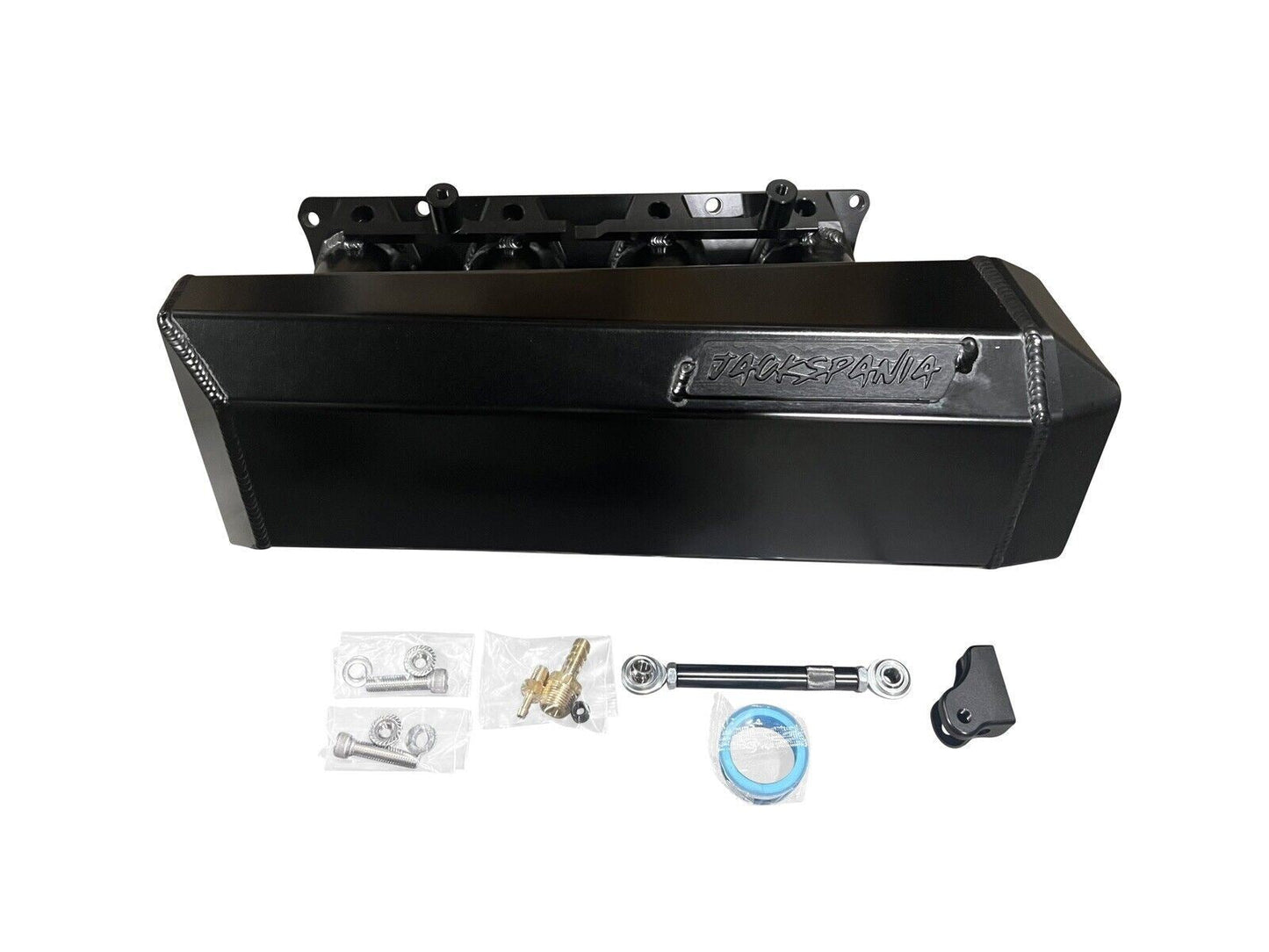 Jack Spania Racing 90mm Ultra Side Feed Intake Manifold for K Series K20 K24 engines, engine parts for performance upgrades.