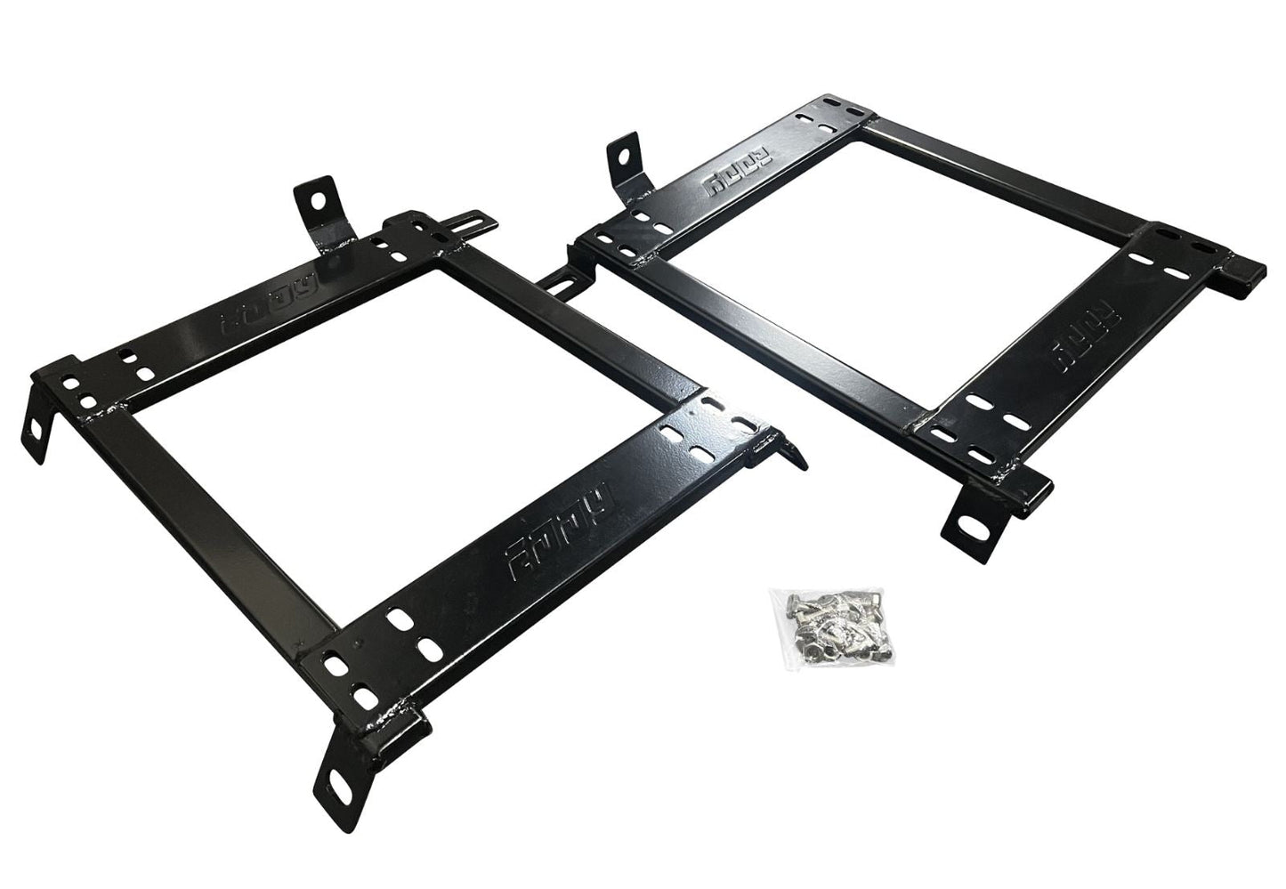 Jack Spania Racing seat base mount bracket for Honda Acura Civic EG EK DC2 engine parts, shown installed on vehicle floor.