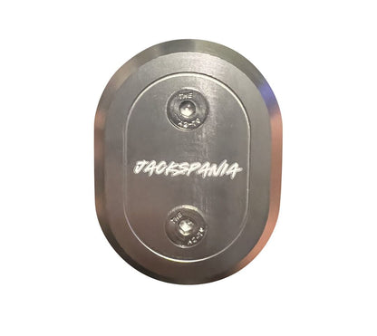 Jack Spania Racing billet firewall harness block plug for Honda Acura Civic Hatch Si engine firewall installation.