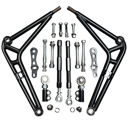 Jack Spania Racing BMW E36 front steering adjustable drift lower control arm with wide angle kit, transmission parts for improved handling.
