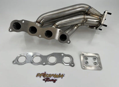Jack Spania Racing K Series turbo manifold with intercooler, T3/T4 flange, 60mm piping, for K20 and K24 engines.