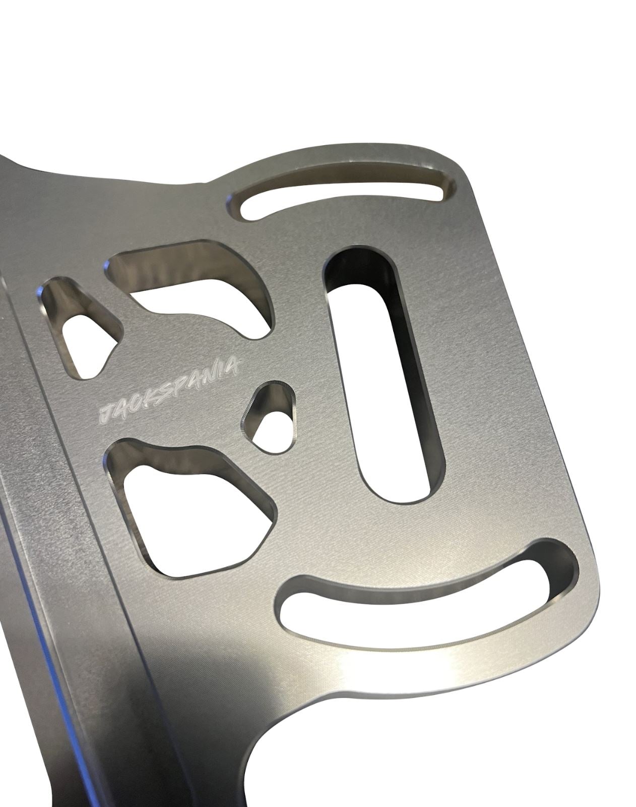 Billet aluminum K-series brake mounting plate for K20 K24 shifter box, transmission parts by Jack Spania Racing.