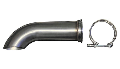 Stainless steel Turn Down Dolphin Muffler with V-band for 3-inch exhaust pipes, universal fit by Jack Spania Racing.