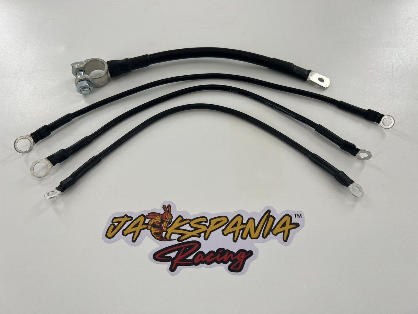 Heavy duty battery ground strap kit for Honda Acura B D H K series engines, transmission grounding part by Jack Spania Racing.