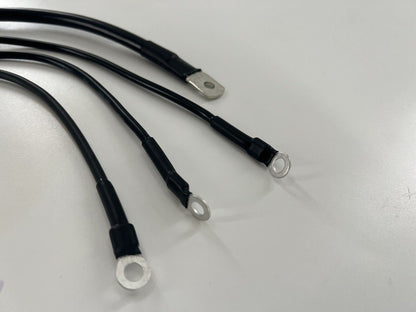 Heavy duty battery ground strap kit for Honda Acura B D H K series engines, by Jack Spania Racing, used for transmission grounding.