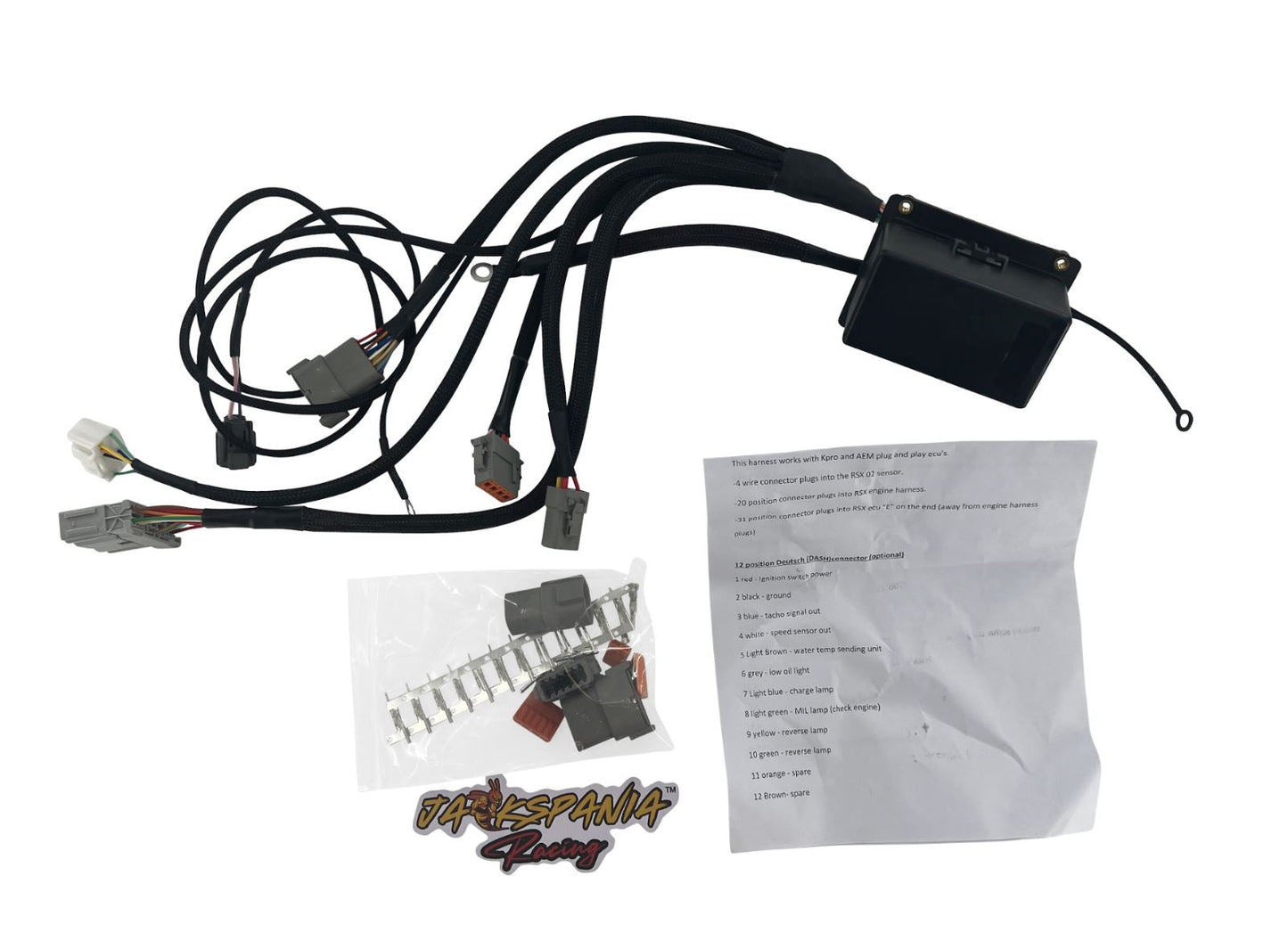 JackSpania Racing K Series Chassis Adapter Race Relay Fuse Box Lead Harness for K20 and K24 engines