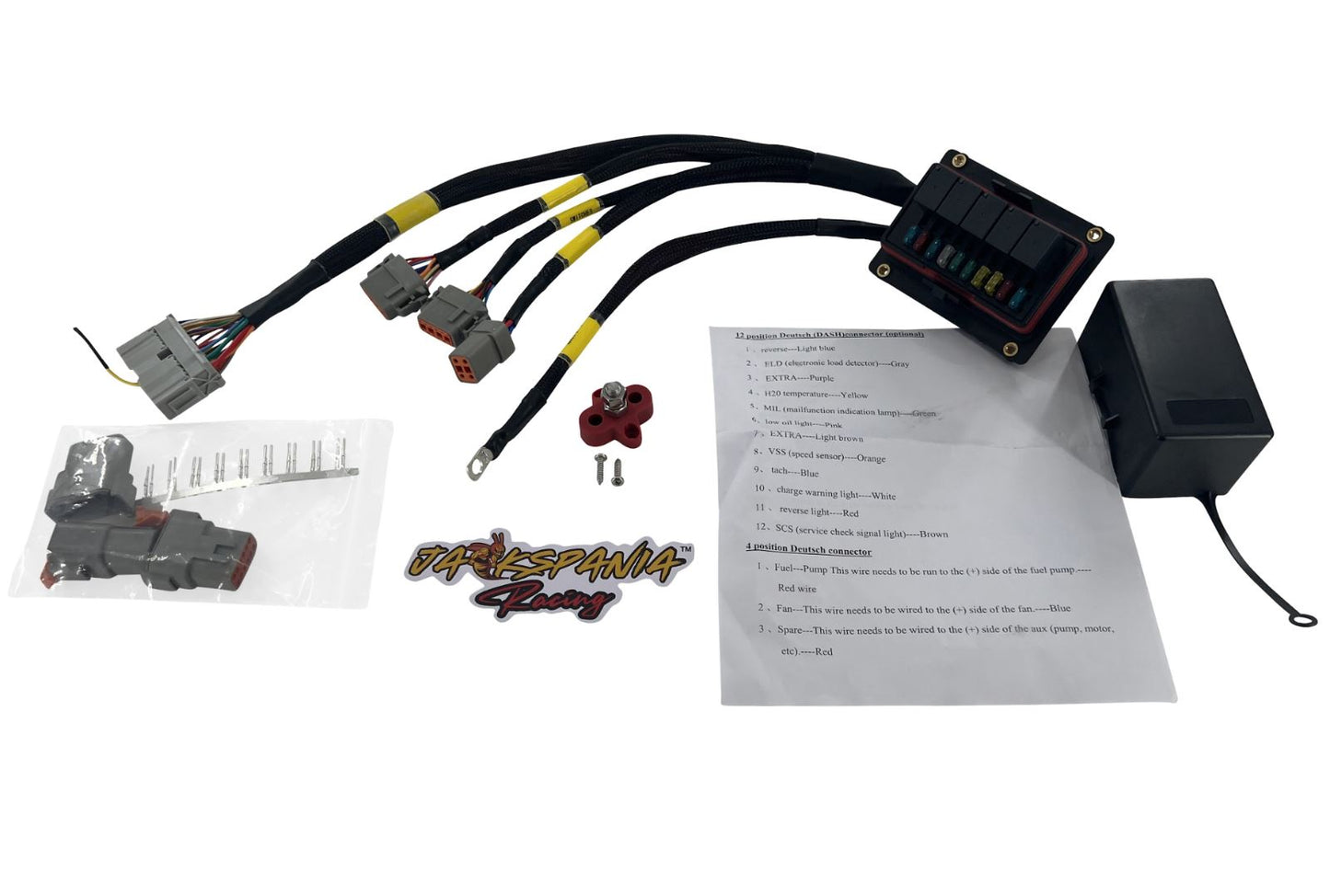 JackSpania Racing B D H Series Chassis Adapter race relay fuse box lead harness for engine applications