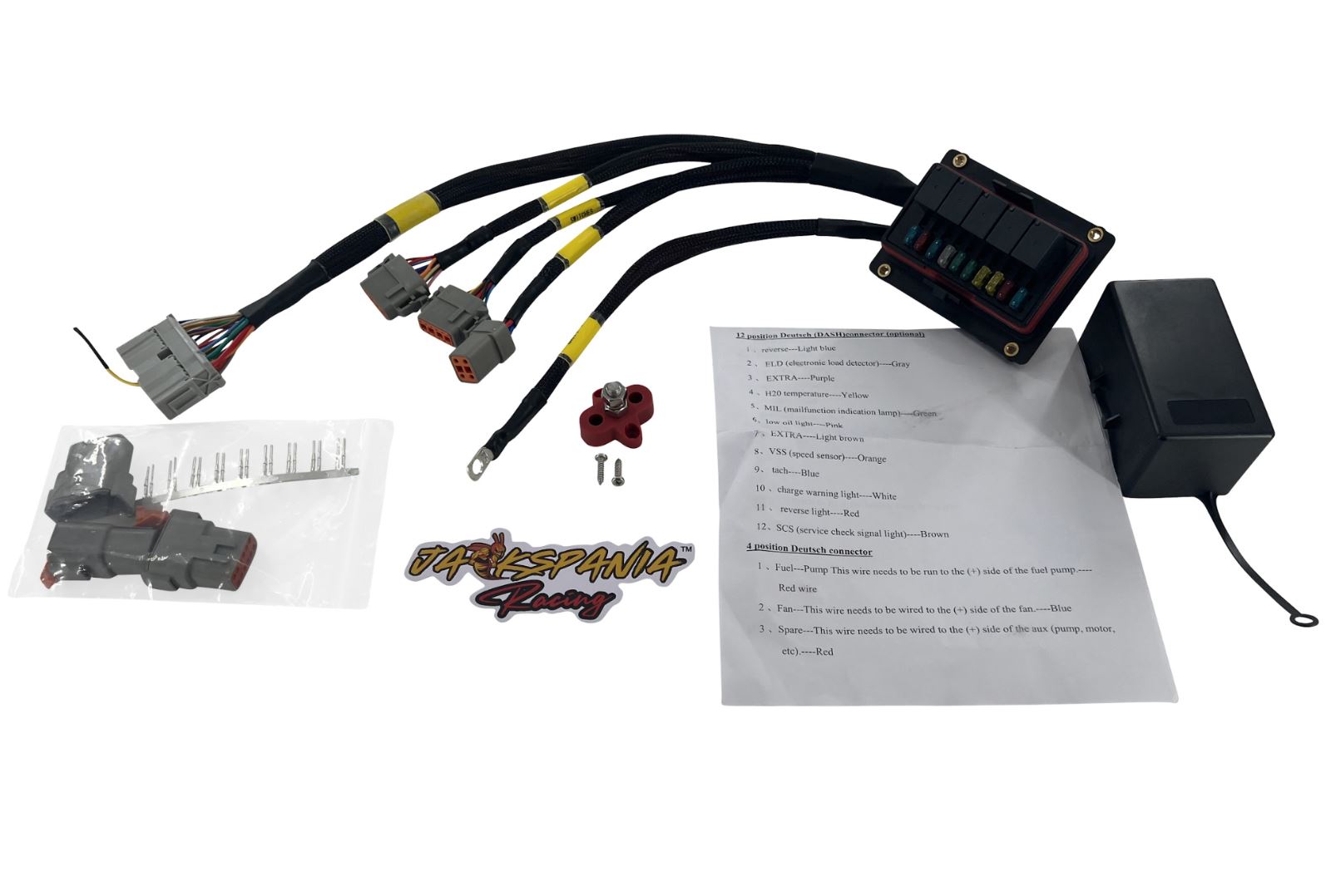 JackSpania Racing B D H Series Chassis Adapter race relay fuse box lead harness for engine applications
