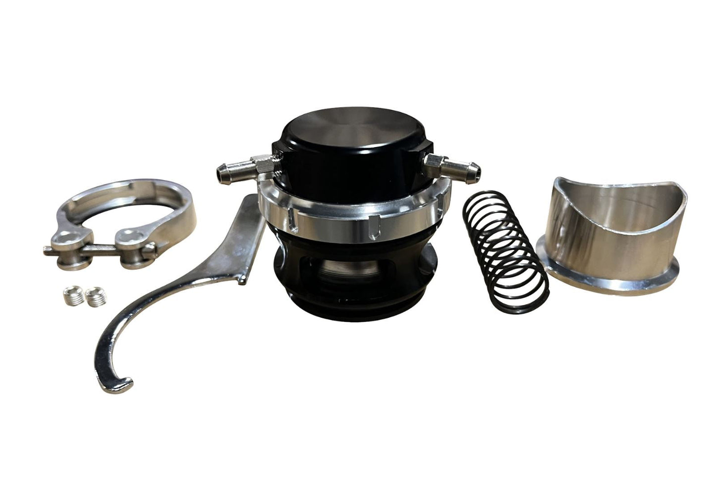 JackSpania Racing 50mm race port blow off valve, high flow 330 CFM, with TiAL Turbosmart fitment, for turbocharged engines.