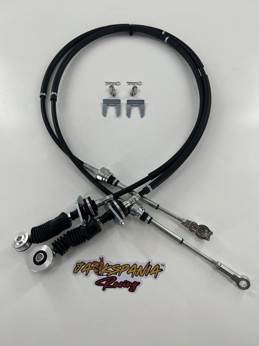 Race Spec Performance Shifter Cables for Honda Acura 04-08 TSX and 03-07 Accord from JackSpania Racing, engine parts with 2-bolt design.