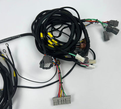 JackSpania Racing front end headlight wire tuck harness for Acura Integra DC and Civic USDM blinkers, engine wiring replacement.