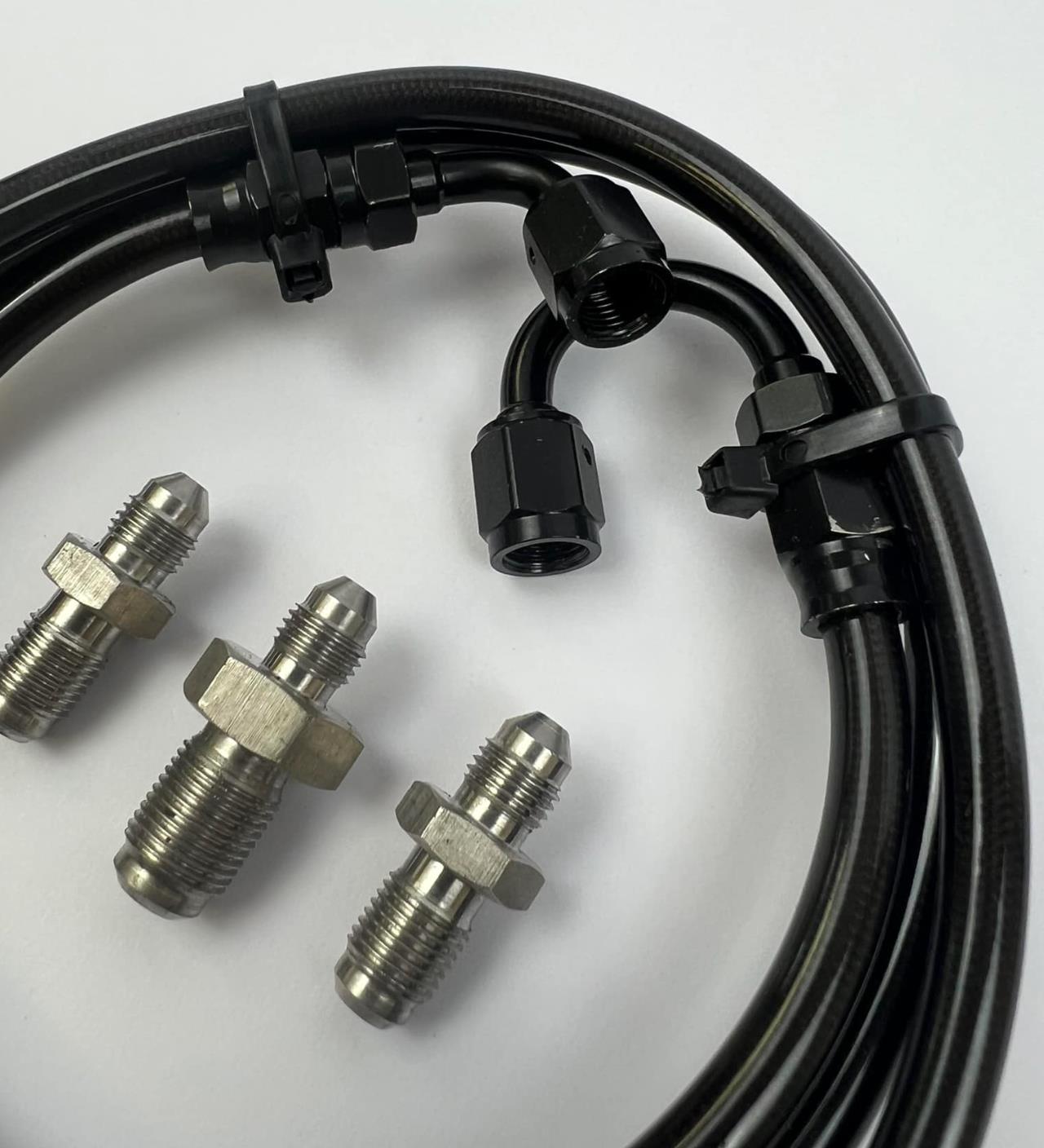 JackSpania Racing clutch slave cylinder line for K Swap Civic K20 K24 EK EG DC2 CRX transmission parts, showing the clutch line and fittings.