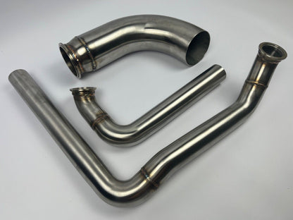 JackSpania Racing K Series Hood Exit Up Pipe and Dump Tube for top mount turbo manifold, made of durable 304 stainless steel.