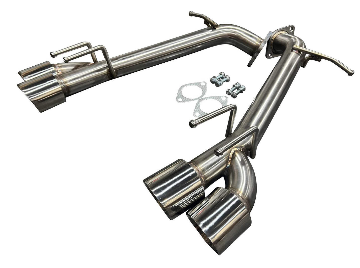 JackSpania Racing dual axle back delete exhaust kit for Toyota Camry 2018-2023, showing the muffler removal components and piping.