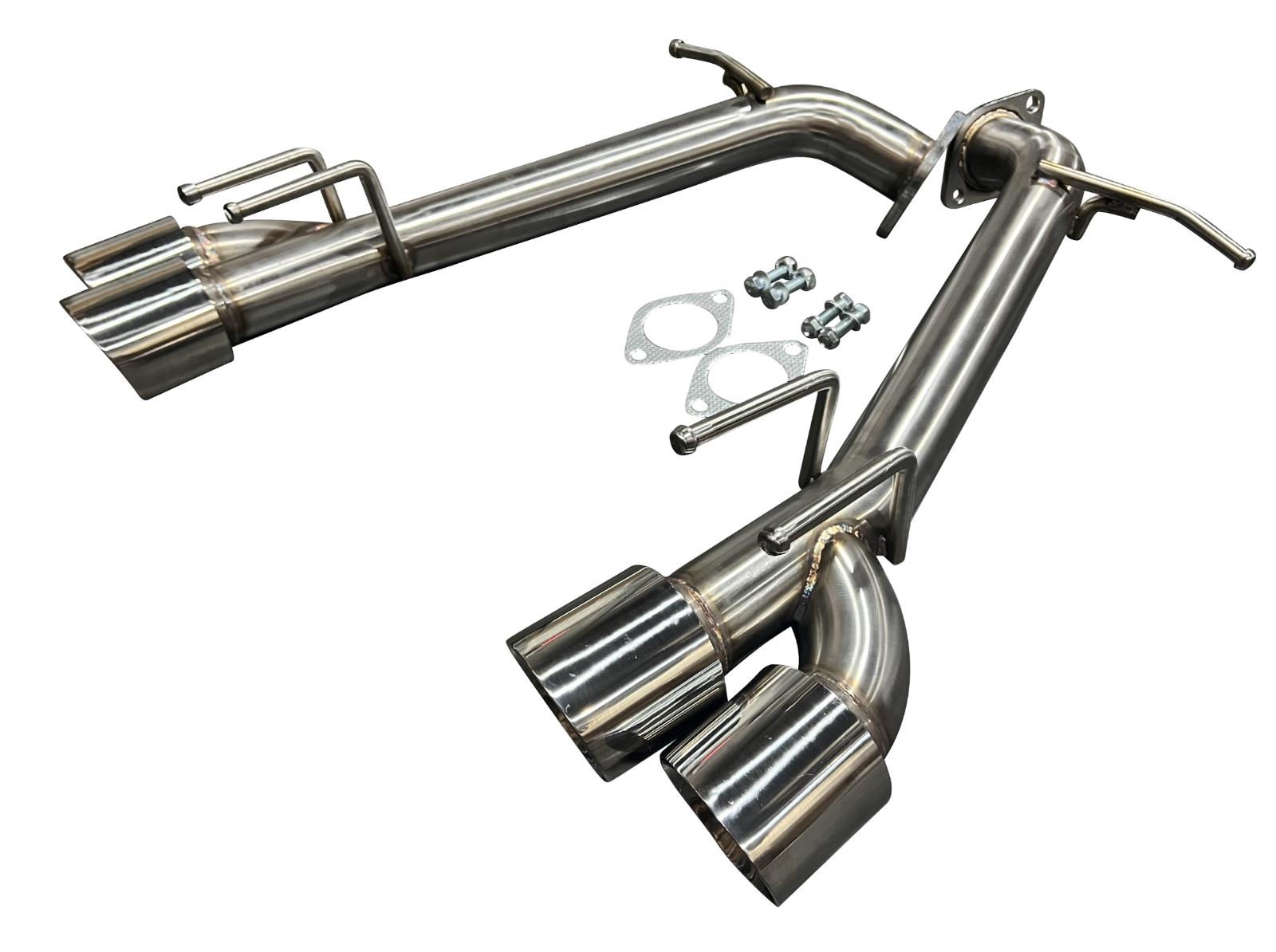 JackSpania Racing dual axle back delete exhaust kit for Toyota Camry 2018-2023, showing the muffler removal components and piping.