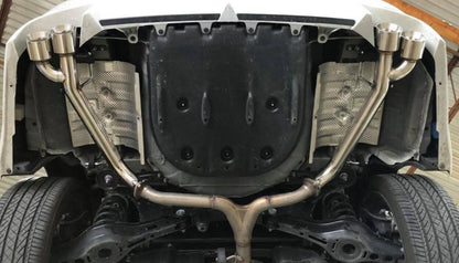 Dual axle back delete exhaust kit for Toyota Camry 2018-2023, JackSpania Racing muffler removal parts, showing exhaust pipes and fittings.