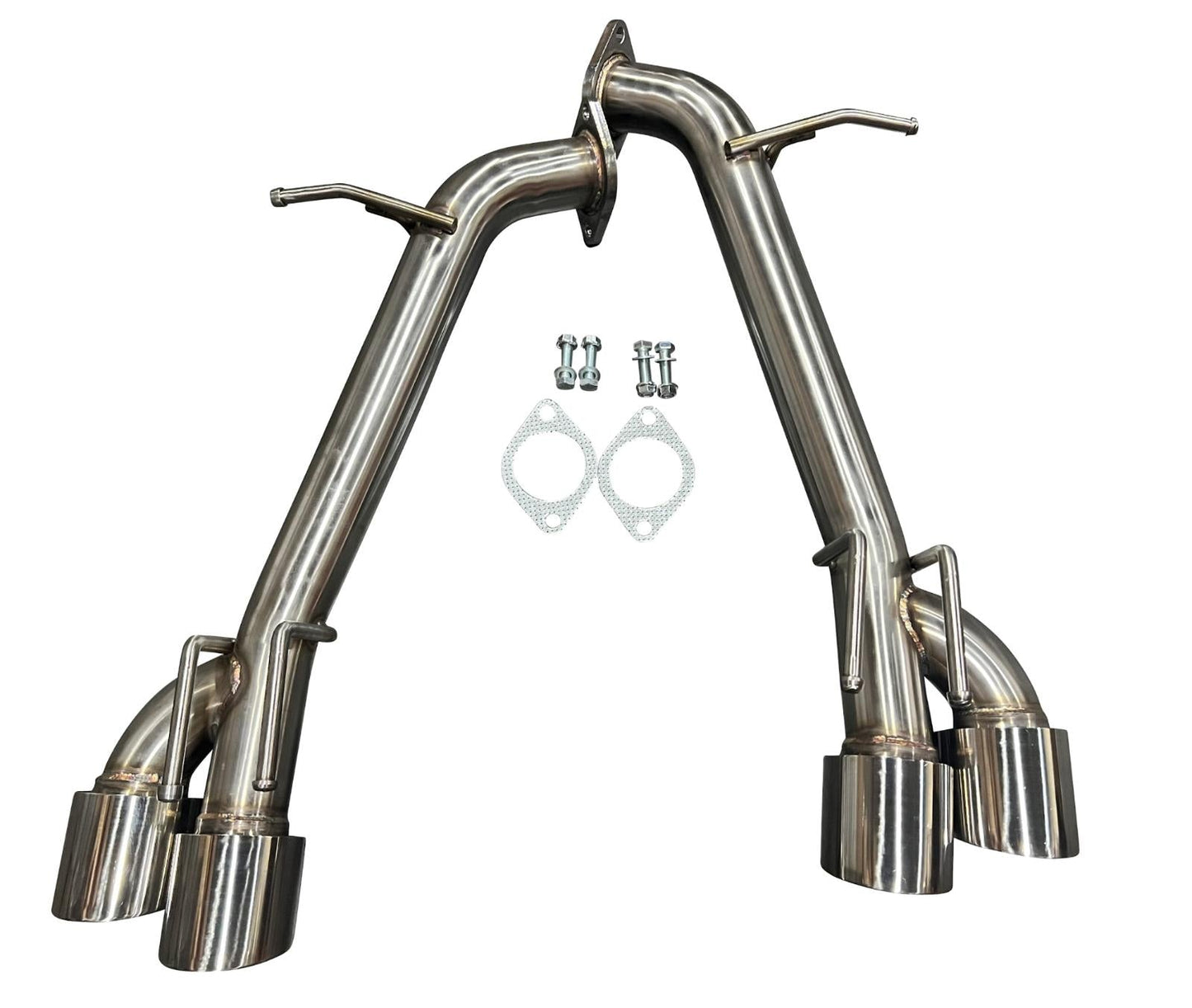 Dual axle back delete exhaust kit for Toyota Camry 2018-2023, shows muffler removal parts by JackSpania Racing.