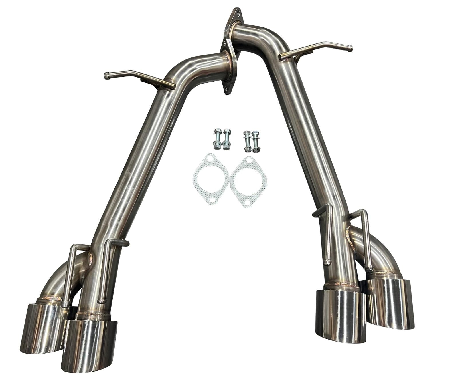 Dual axle back delete exhaust kit for Toyota Camry 2018-2023, shows muffler removal parts by JackSpania Racing.