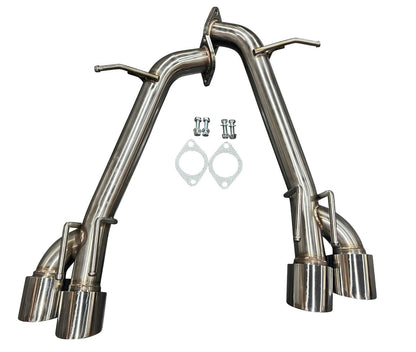 Dual axle back delete exhaust kit for Toyota Camry 2018-2023, shows muffler removal parts by JackSpania Racing.
