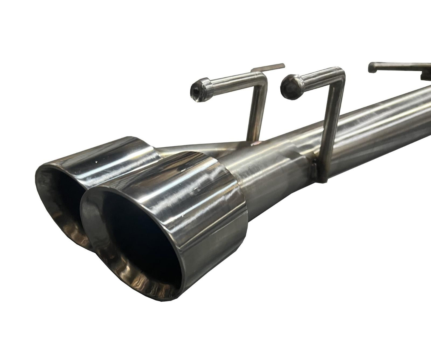Dual axle back delete exhaust for Toyota Camry 2018-2023 by JackSpania Racing, showing the muffler removal kit and exhaust pipes.