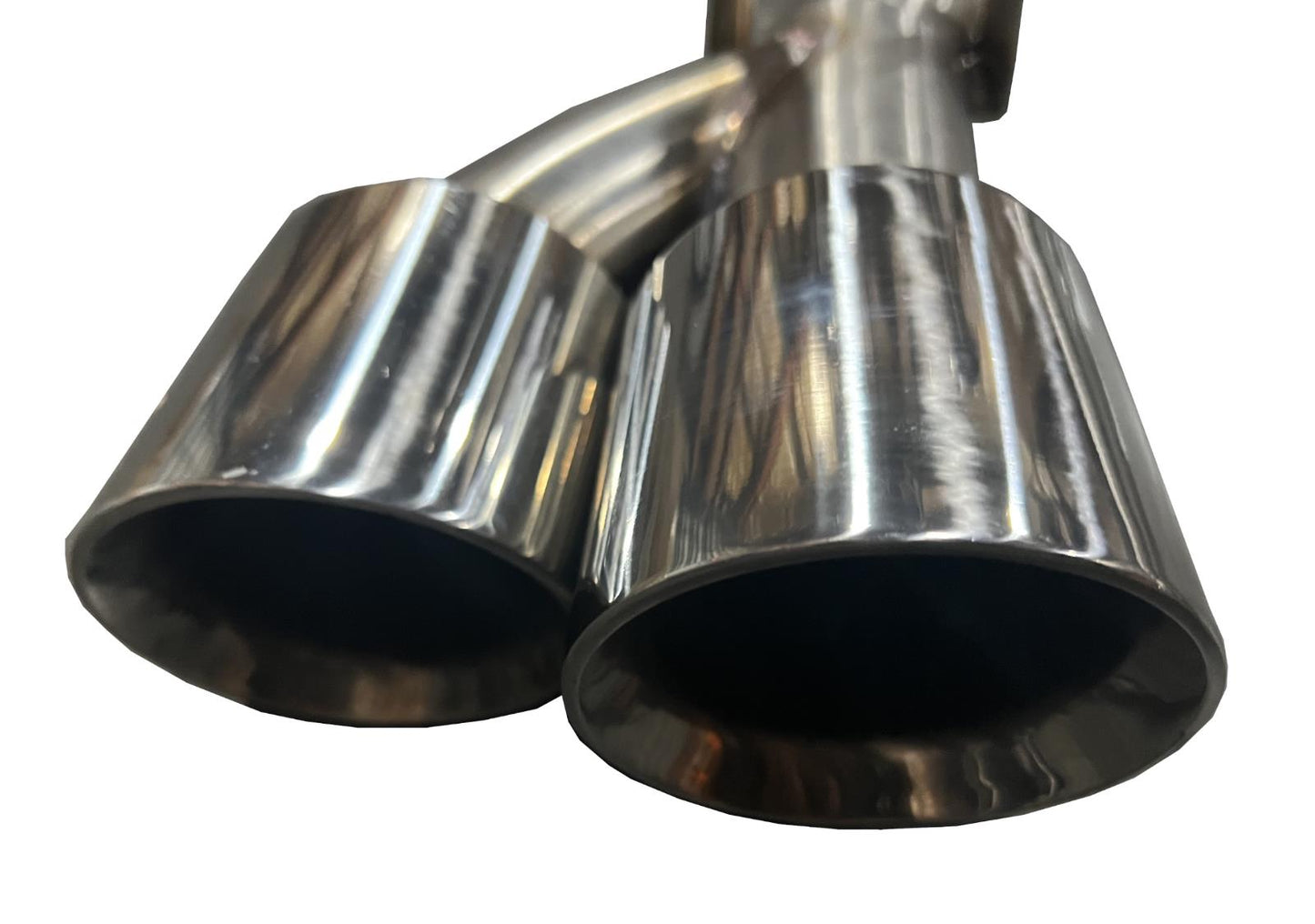 Dual axle back delete exhaust for Toyota Camry 2018-2023, JackSpania Racing muffler removal kit, showing the polished exhaust tips.