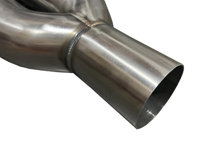 Universal stainless steel twin straight blast pipe tip for exhaust systems, 3-inch inlet, by JackSpania Racing, designed for mufflers.