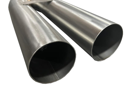 Universal stainless steel twin straight blast pipe tip for exhaust, 3-inch inlet, by JackSpania Racing, designed for muffler and exhaust systems.