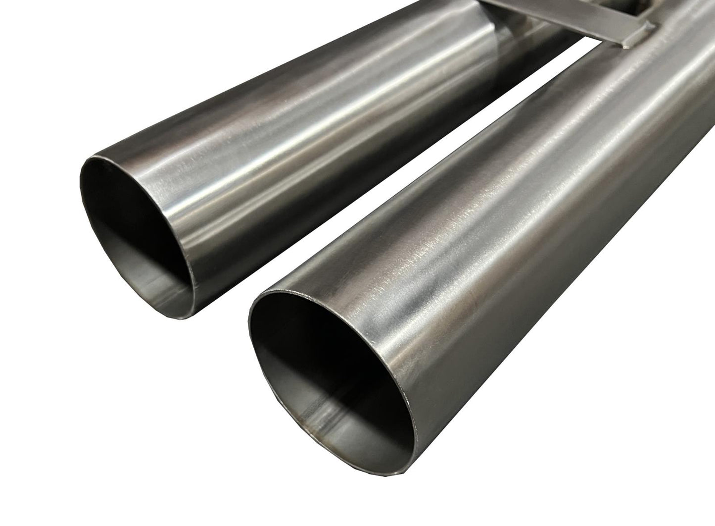 Universal stainless steel twin straight blast pipe tip for exhaust, 3-inch inlet, by JackSpania Racing, designed for muffler and exhaust systems.