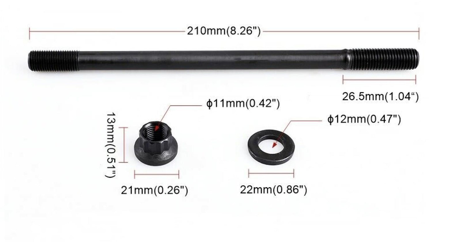 Cylinder head stud kit for Honda Prelude H22A series engine, manufactured by JackSpania Racing, including multiple engine studs.
