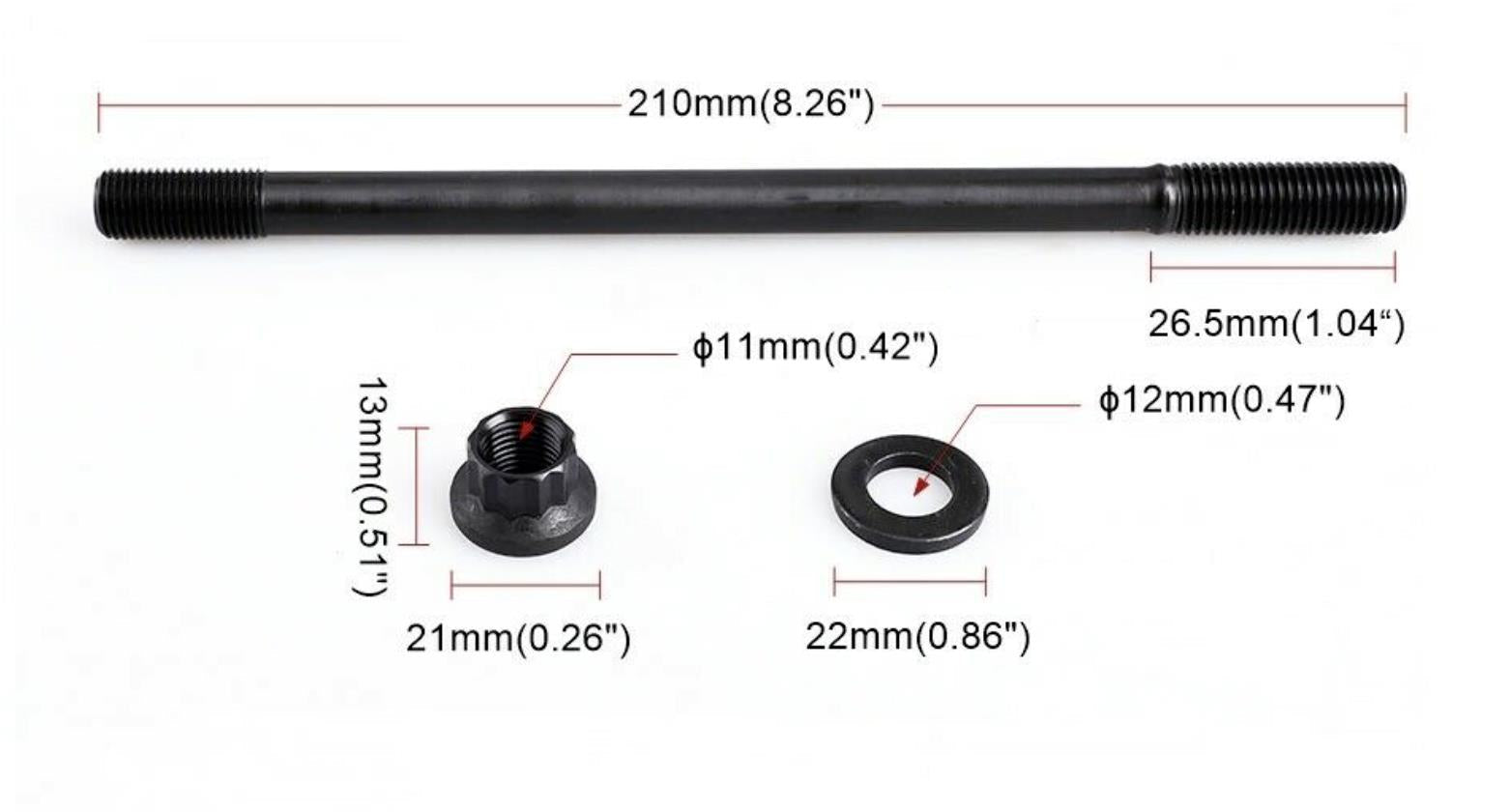 Cylinder head stud kit for Honda Prelude H22A series engine, manufactured by JackSpania Racing, including multiple engine studs.
