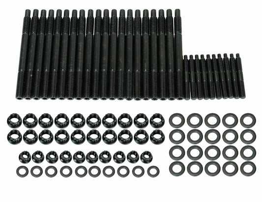 Chevy LS engine cylinder head stud kit by JackSpania Racing, includes 12-point studs for 5.3L, 5.7L, and 6.0L engines