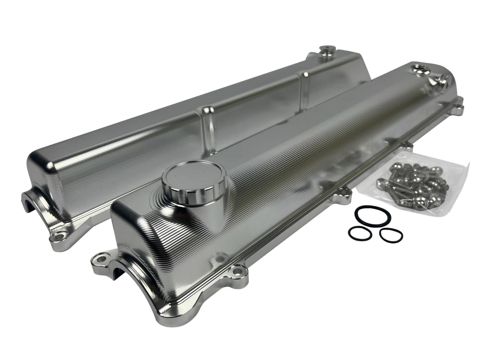 Toyota Supra 2JZ billet valve covers with anodized oil cap and bolts, JackSpania Racing engine parts for 2J AN AN10.